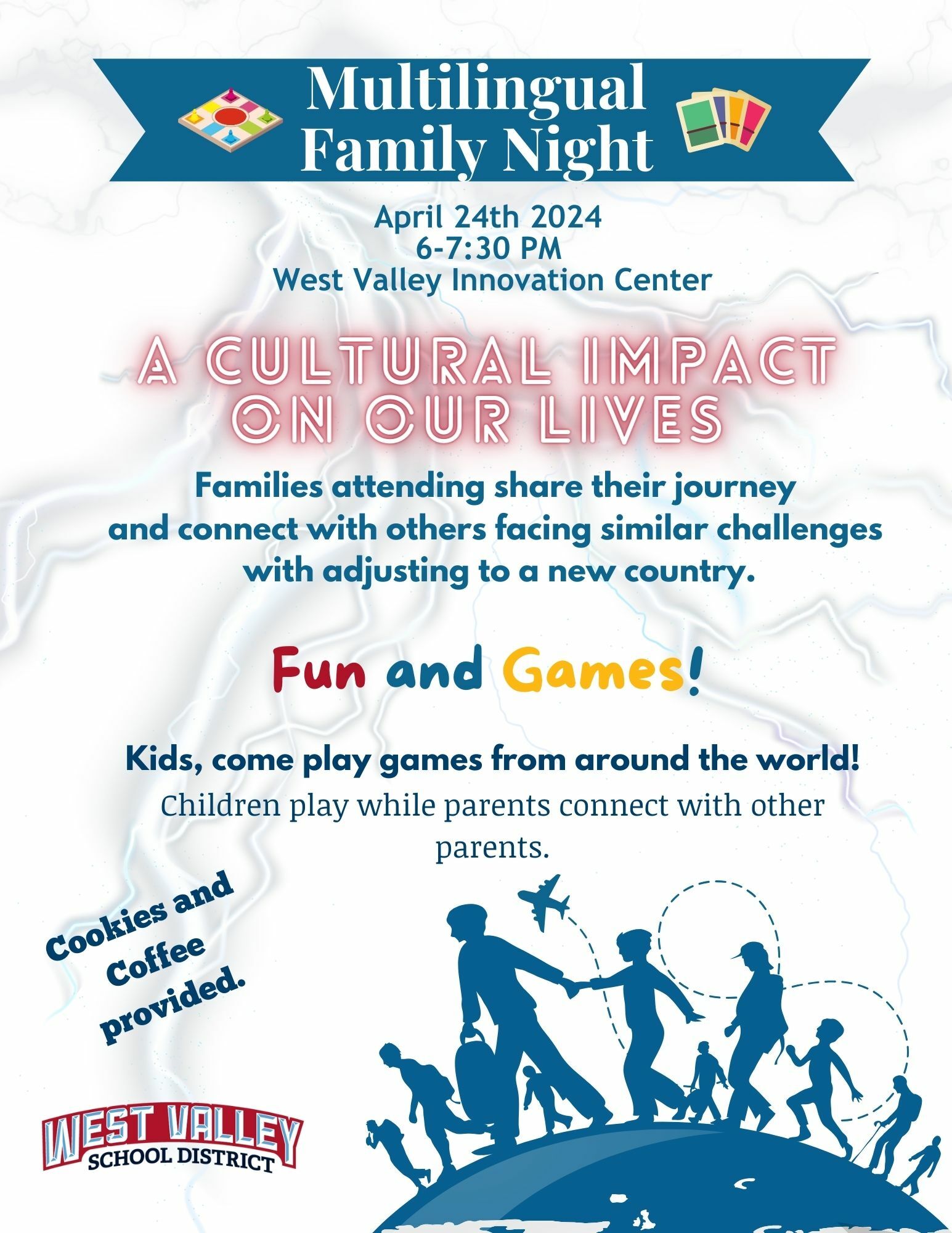 Multilingual Family Night flyer English
